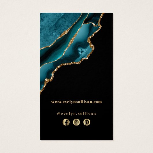 ティール（緑がかった色）と金ゴールドエージェントのパッケージの挿入 (裏面)