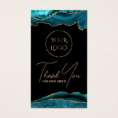 ティール(緑がかった色)と金ゴールドエージェントのパッケージの挿入 (正面)