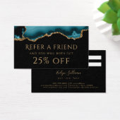 ティール（緑がかった色）と金ゴールドエージェントの紹介カード (デスク)