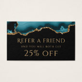 ティール（緑がかった色）と金ゴールドエージェントの紹介カード (正面)