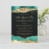 ティール（緑がかった色）と金ゴールドグラムティアーズ大晦日 招待状 (スタンド正面)