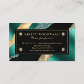 ティール（緑がかった色）と金ゴールドグラムティアーズ《写真》ぼけ味 名刺 (裏面)