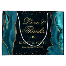 ティール（緑がかった色）と金ゴールドグリッターマーブルアゲテ結婚ス