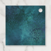 ティール（緑がかった色）と金ゴールドグリフォンダマスクアクアマリンジェムストーン フェイバータグ (裏面)