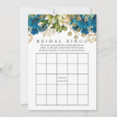 ティール（緑がかった色）と金ゴールドシャビーブライダルシャワービンゴ 招待状 (正面)