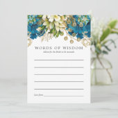 ティール（緑がかった色）と金ゴールドシャビーブライダルシャワーブライドアドバイス 招待状 (スタンド正面)