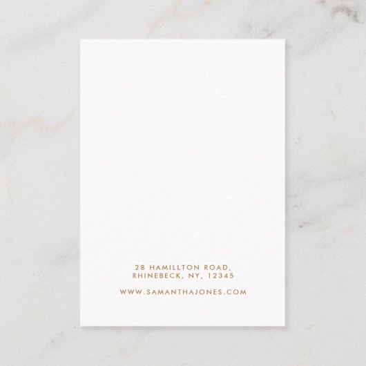 ティール（緑がかった色）と金ゴールドジェムシックジュエリーイヤリングディスプレイ 名刺 (裏面)