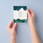 ティール（緑がかった色）と金ゴールドジオードアゲートストーンズ結婚ズ チラシ (手)