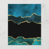 ティール（緑がかった色）と金ゴールドジオードアゲートストーンズ結婚ズ チラシ (裏面)