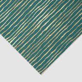 ティール（緑がかった色）と金ゴールドドードルストライプズ 薄葉紙 (詳細)