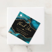 ティール（緑がかった色）と金ゴールドフェイクグリッターアゲート小規模企業 フェイバータグ (インサイチュ)