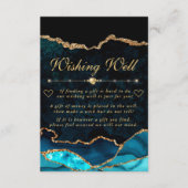 ティール（緑がかった色）と金ゴールドフェイクグリッターAgate Wishing Well エンクロージャーカード (正面)
