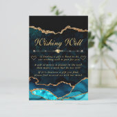 ティール(緑がかった色)と金ゴールドフェイクグリッターAgate Wishing Well エンクロージャーカード (スタンド正面)