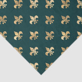 ティール（緑がかった色）と金ゴールドフルーアデリス 薄葉紙 (詳細)