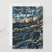 ティール(緑がかった色)と金ゴールドマーブル 招待状 (裏面)