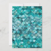 ティール（緑がかった色）と金ゴールドマーメイドはかりで測21歳の誕生日 招待状 (裏面)