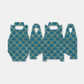 ティール(緑がかった色)と金ゴールドマーメイドはかりで測 フェイバーボックス (折り畳みなし)