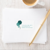 ティール（緑がかった色）と金ゴールドモダン六角住所 シール (インサイチュ)