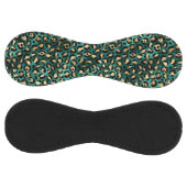 ティール(緑がかった色)と金ゴールドレオパードシリーズデザイン3 ソフトボール (パネル)