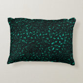 ティール(緑がかった色)と金ゴールドレオパード系デザイン4 アクセントクッション (裏面)