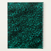 ティール（緑がかった色）と金ゴールドレオパード系デザイン5 プランナー手帳 (裏面)