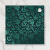 ティール(緑がかった色)と金ゴールドヴィンテージクラウンアクアマリンジェムストーン フェイバータグ (裏面)