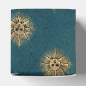 ティール（緑がかった色）と金ゴールドヴィンテージ日 フェイバーボックス (上部)