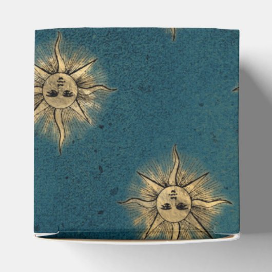 ティール（緑がかった色）と金ゴールドヴィンテージ日 フェイバーボックス (上部)