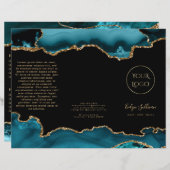 ティール（緑がかった色）と金ゴールド収集のパンフレット (正面/裏面)