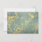 ティール（緑がかった色）と金ゴールド大理石RSVPお返事を結婚下さい (裏面)