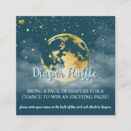 ティール（緑がかった色）と金ゴールド天ベビーシャワーおむつラッフル エンクロージャーカード