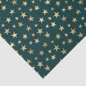 ティール（緑がかった色）と金ゴールド星 薄葉紙 (詳細)