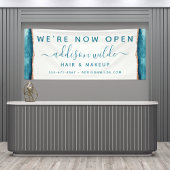 ティール（緑がかった色）と金ゴールド水彩ビジネスバナー 横断幕