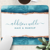 ティール（緑がかった色）と金ゴールド水色マウスパッド マウスパッド