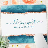 ティール（緑がかった色）と金ゴールド水色マウスパッド マウスパッド