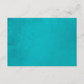 ティール(緑がかった色)と金ゴールド熱帯バルミツワーパーティー詳細 エンクロージャーカード (裏面)