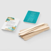 ティール（緑がかった色）と金ゴールド熱帯結婚式 プログラム ハンドファン (組立なし)