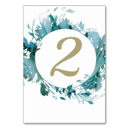 ティール（緑がかった色）と金ゴールド瑪瑙の水の色 テーブルナンバー