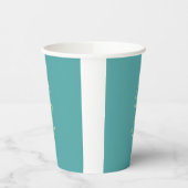 ティール（緑がかった色）と金ゴールド結婚の 紙コップ (左)