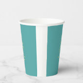 ティール（緑がかった色）と金ゴールド結婚の 紙コップ (右)