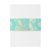 ティール（緑がかった色）と金ゴールド結婚ズベリーバンド 招待状ベリーバンド (裏面例)