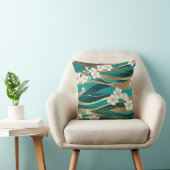 ティール（緑がかった色）と金ゴールド クッション (椅子)