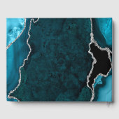 ティール（緑がかった色）と銀アガテマーブルSweet sixteen ゲストブック (裏面)