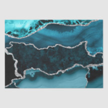 ティール（緑がかった色）と銀フェイクグリッターマーブルゲート