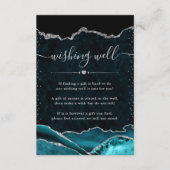 ティール（緑がかった色）と銀結婚瑪瑙の願い エンクロージャーカード (正面)