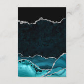 ティール（緑がかった色）と銀結婚瑪瑙の願い エンクロージャーカード (裏面)