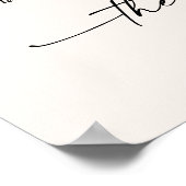 ティール(緑がかった色)と銅の花嫁と花婿のシグネチャードリンク ポスター (角)