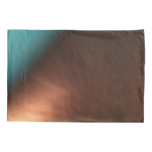 ティール（緑がかった色）と銅褐色装飾枕ケース 枕カバー (裏面)