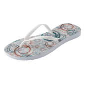 ティール（緑がかった色）と錆の幾何学的抽象芸術 ビーチサンダル (アングル)