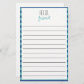 ティール（緑がかった色）と青い文房具 (正面/裏面)